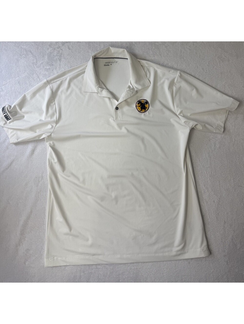 Thirsty Goat Nike Golf Collared Shirt Short Sleeve Men’s Size Large White